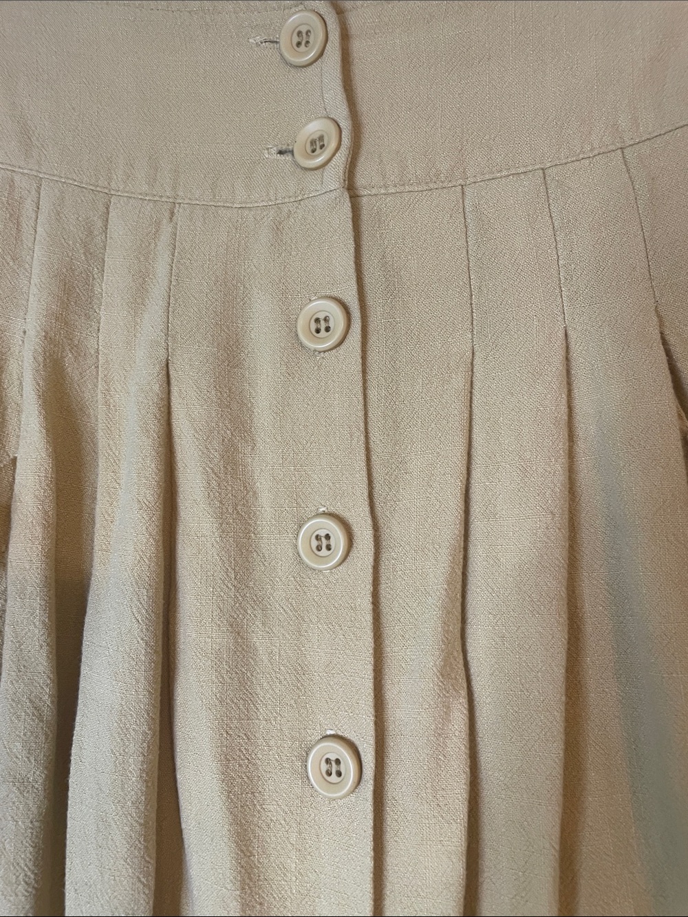 Gilli Butter Yellow Button-Front Linen Blend Maxi Skirt with Pockets SzM - Picture 5 of 8